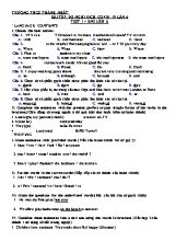 Bài tập do nghỉ dịch Covid 19 môn Tiếng Anh Lớp lần 6 - Trường THCS Thành Nhất